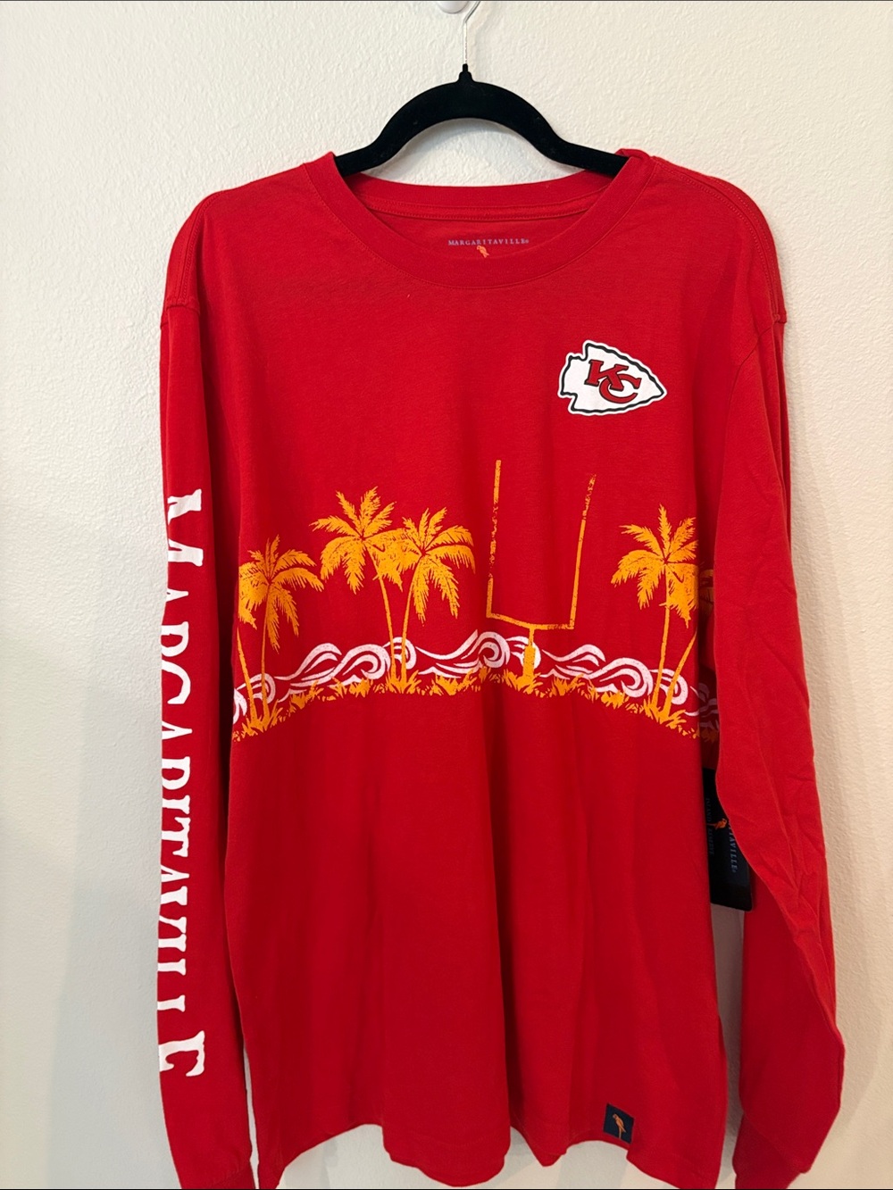Margaritaville Red Long-Sleeve Kansas City Chiefs Tee NWT Size L